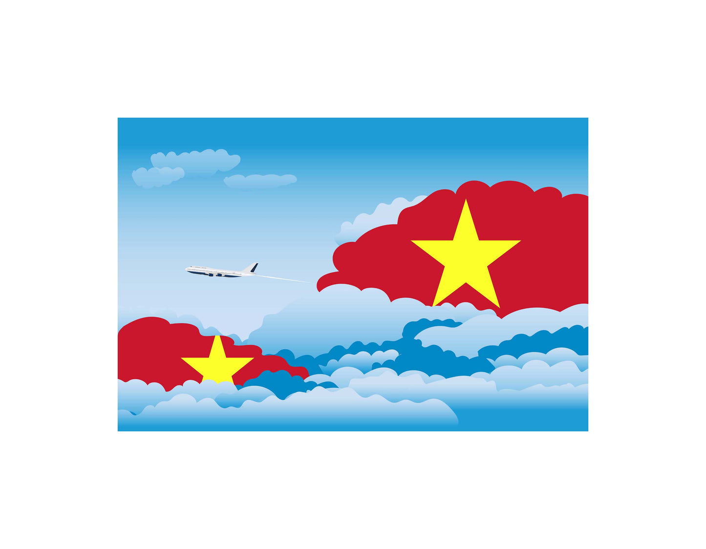 Vietnam Day Clouds Blanket Throw