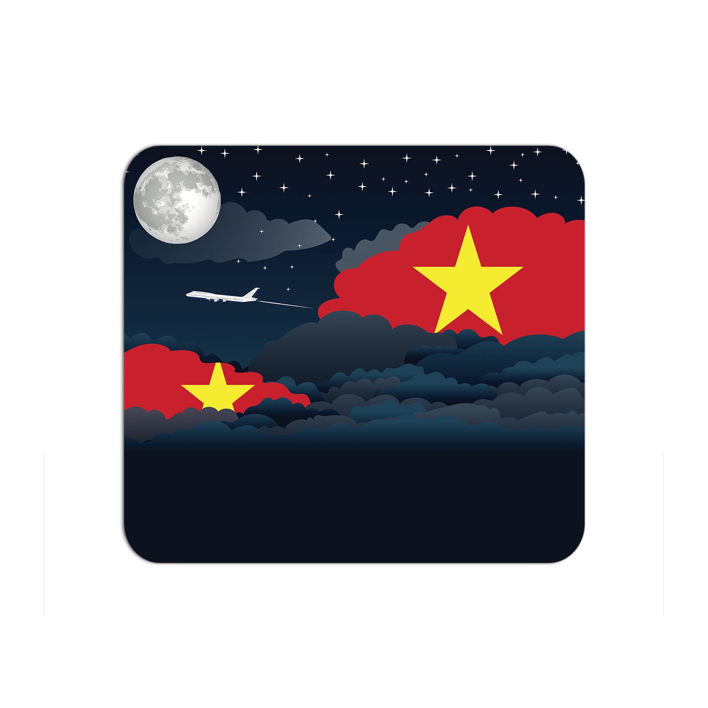 Vietnam Airplane Airport Flight Night Clouds Mousepad
