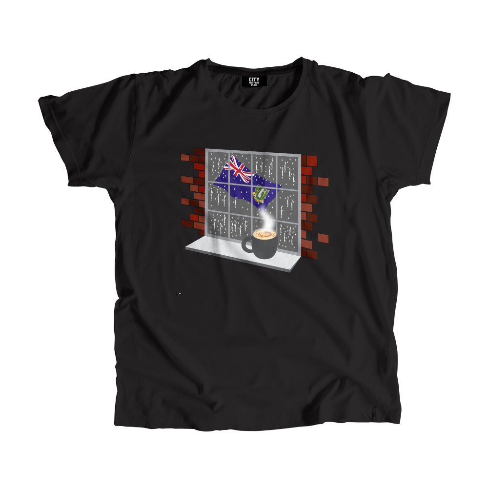 Virgin Islands UK Coffee Rain Men Unisex T-Shirt | Coffee Lover Graphic Tee