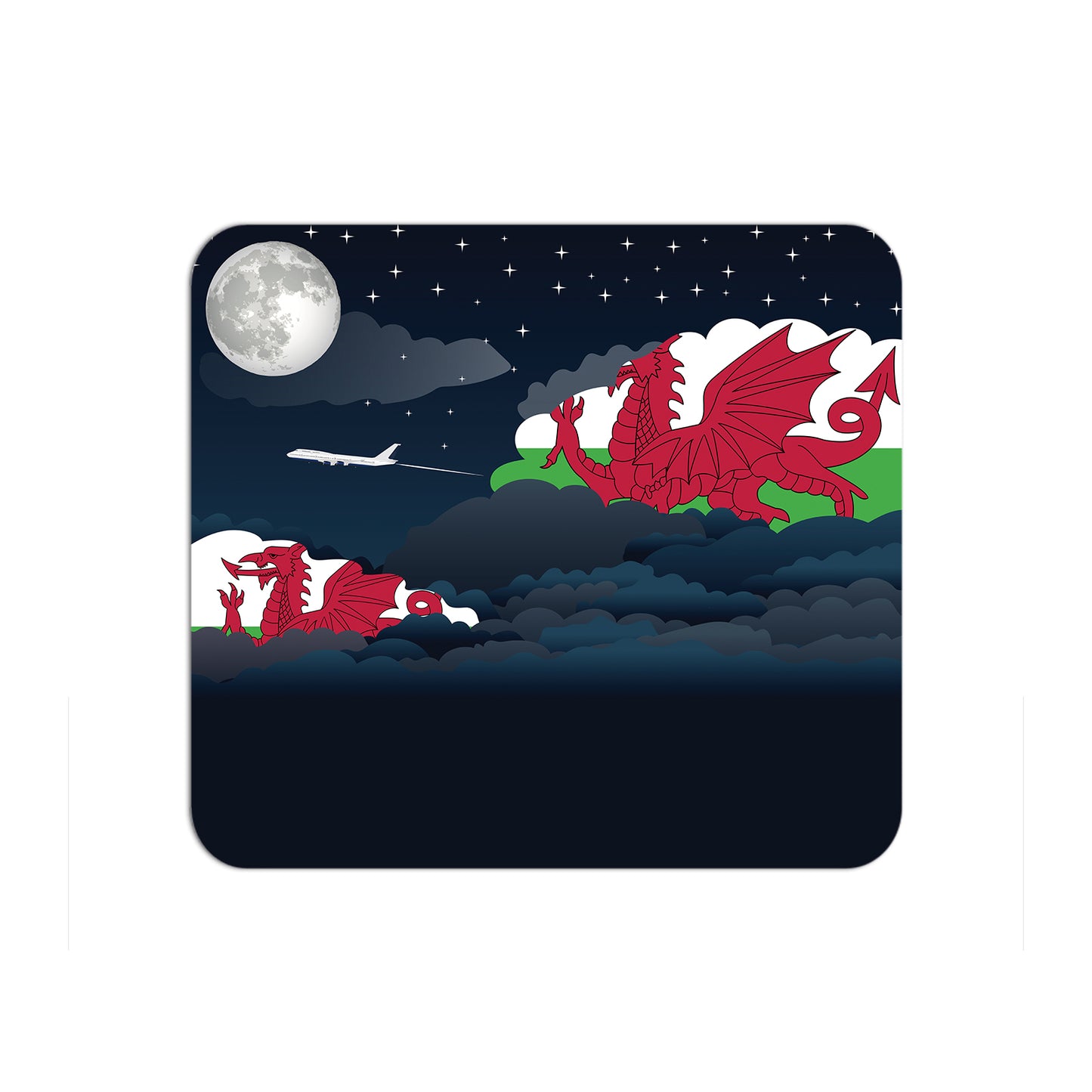 Wales Airplane Airport Flight Night Clouds Mousepad