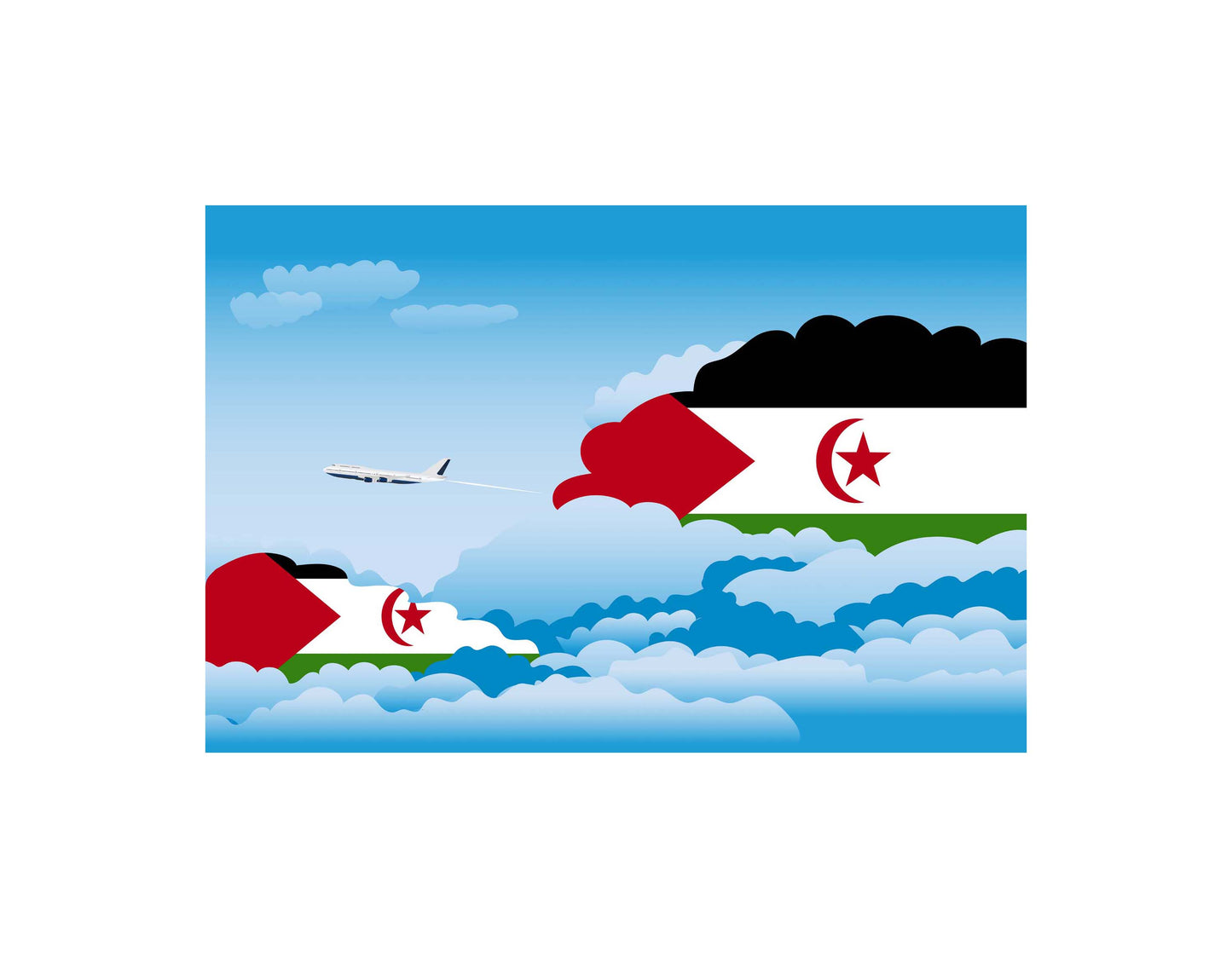 Western Sahara Day Clouds Blanket Throw