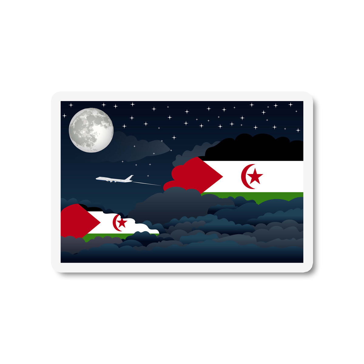 Western Sahara Night Clouds Fridge Magnet