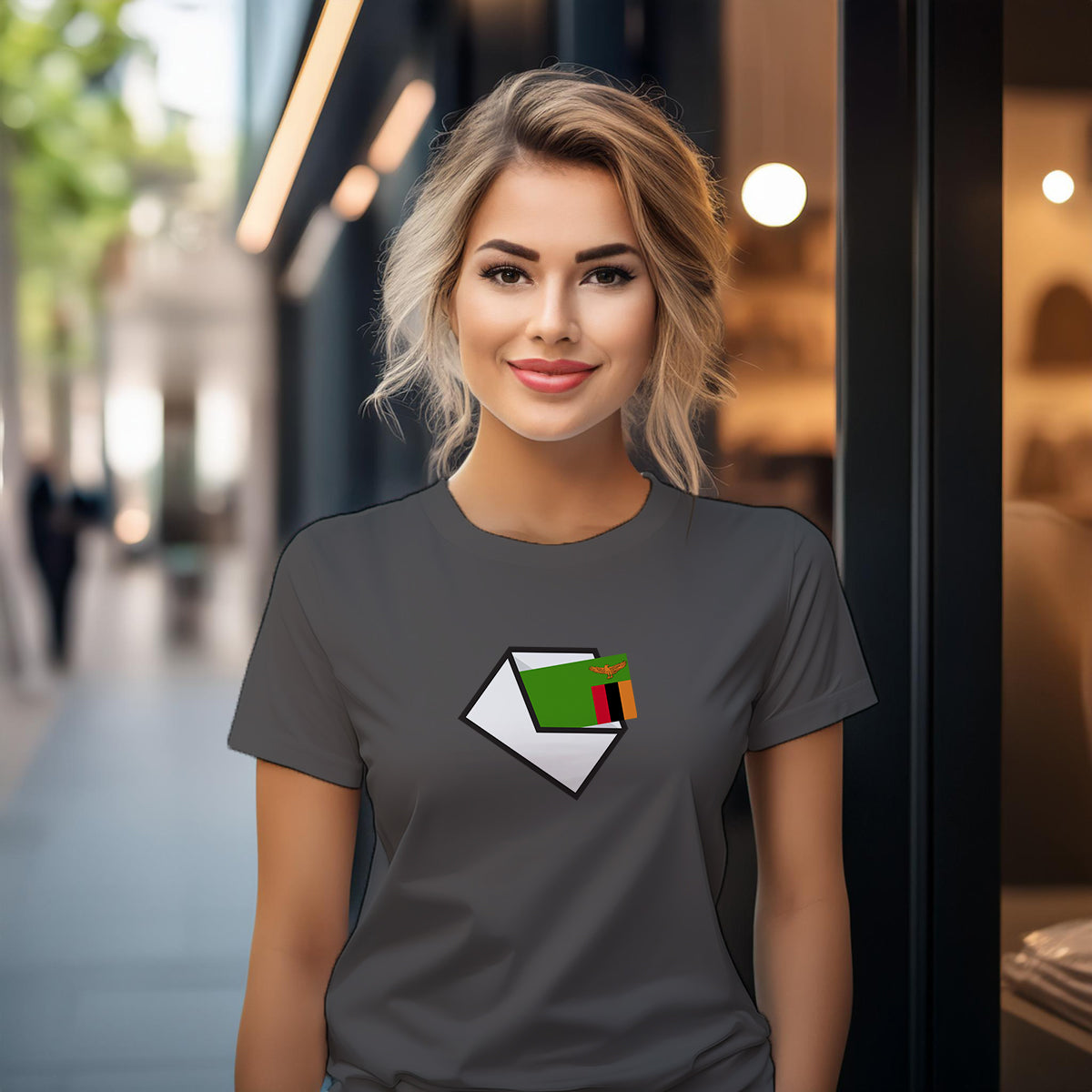Zambia Mail Women T-Shirt | Postal Graphic Women's Tee