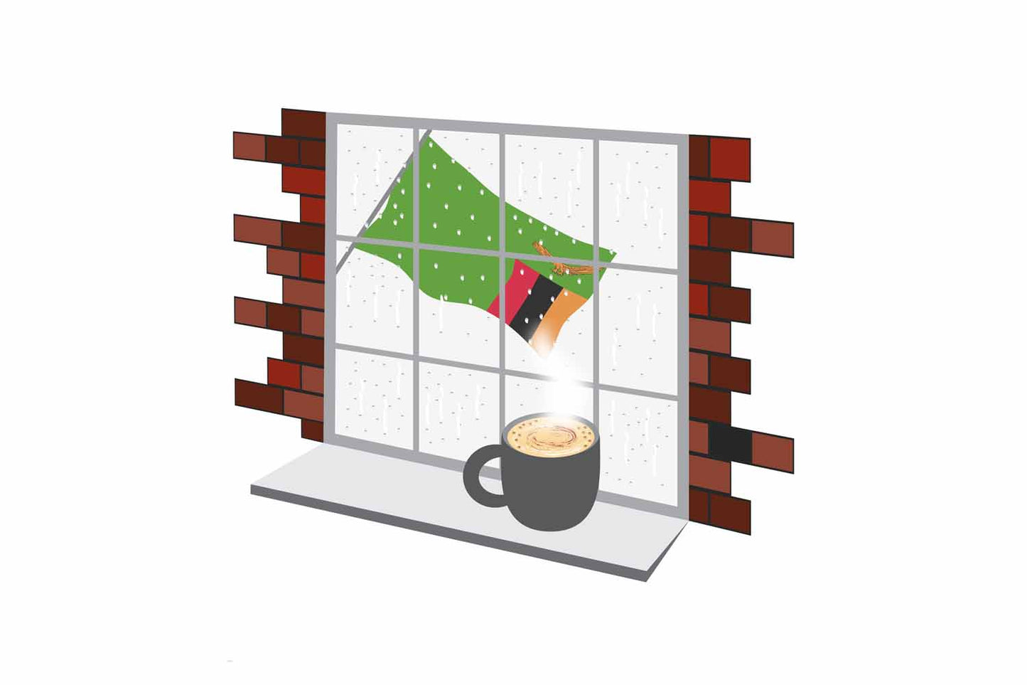 Zambia Coffee Rain Window Fridge Magnet