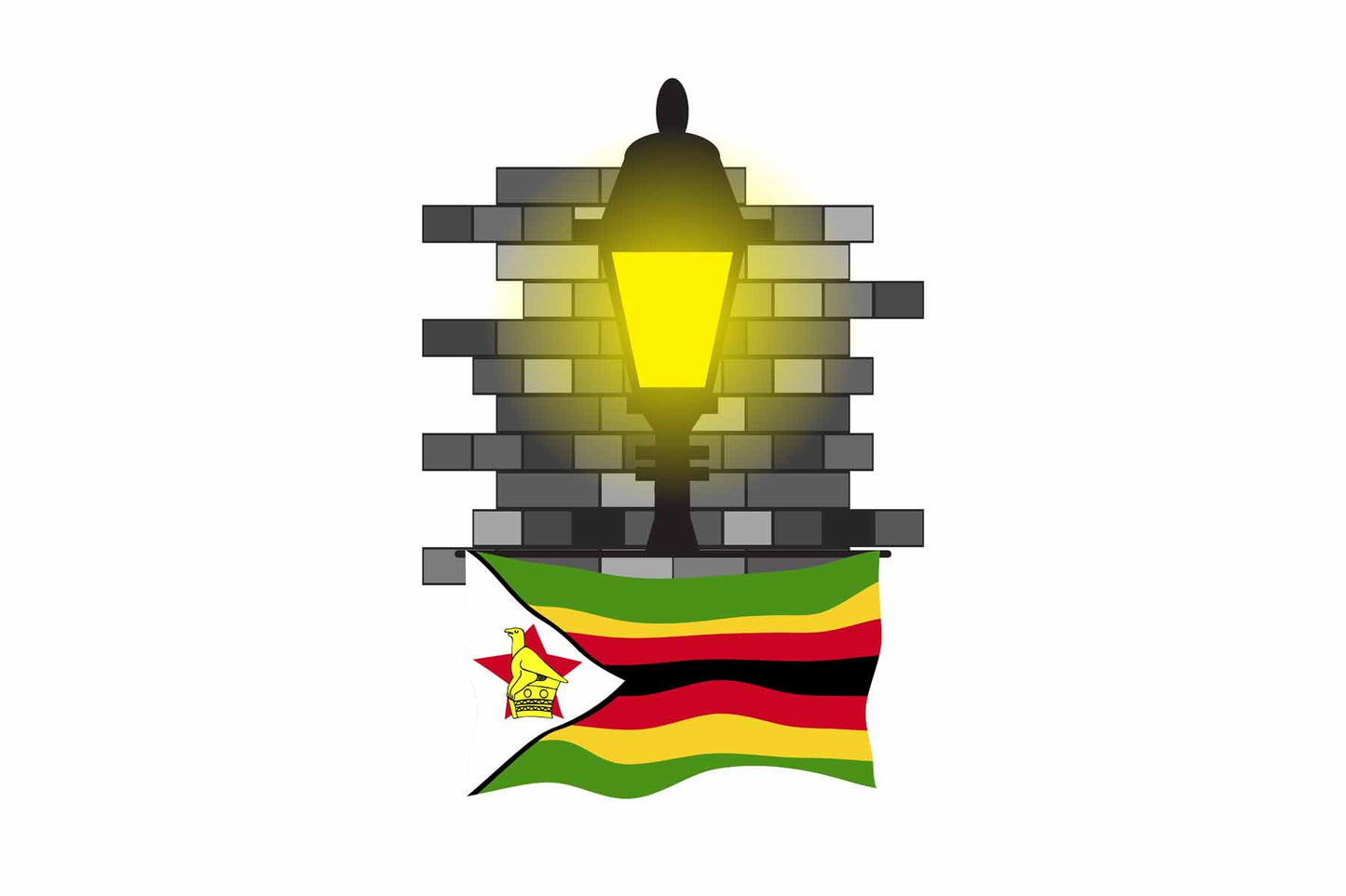 Zimbabwe Street Lamp Bricks Fridge Magnet
