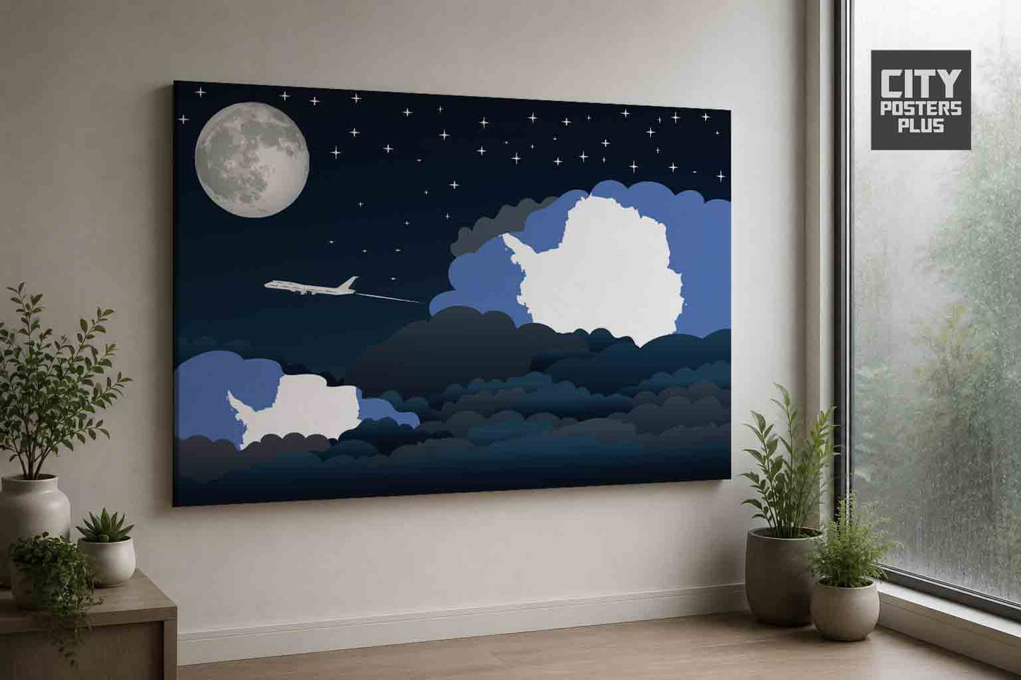 Antarctica Night Clouds Framed Canvas Prints | Country & City Wall Art