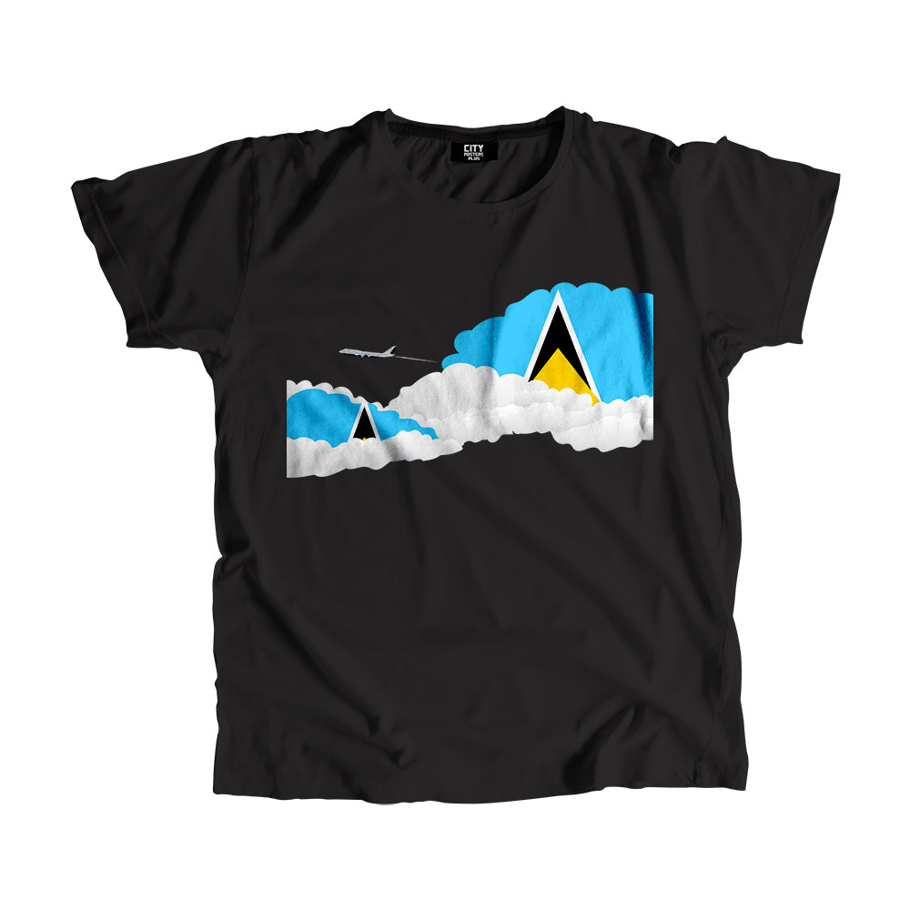 Saint Lucia Day Clouds Men Unisex T-Shirt | Travel & Country Graphic Cotton Tee