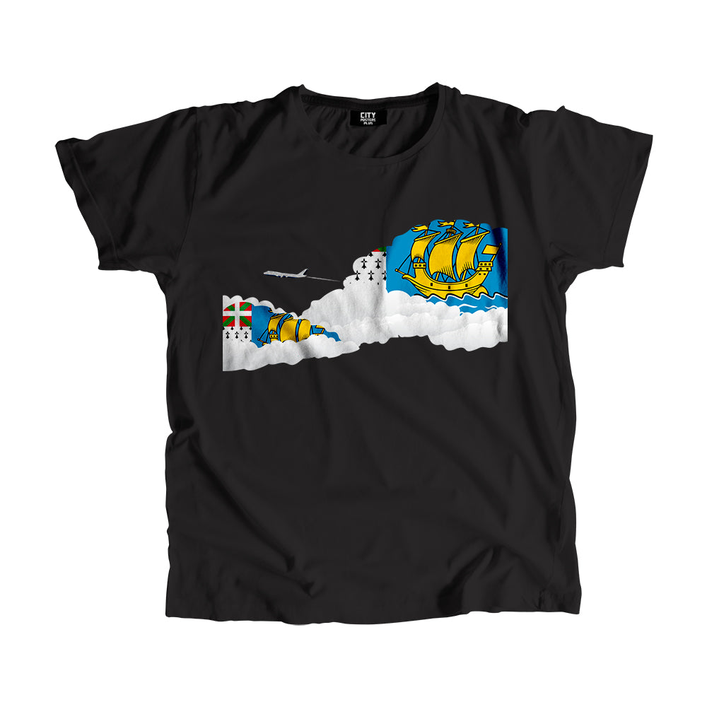 Saint Pierre and Miquelon Day Clouds Men Unisex T-Shirt | Travel & Country Graphic Cotton Tee