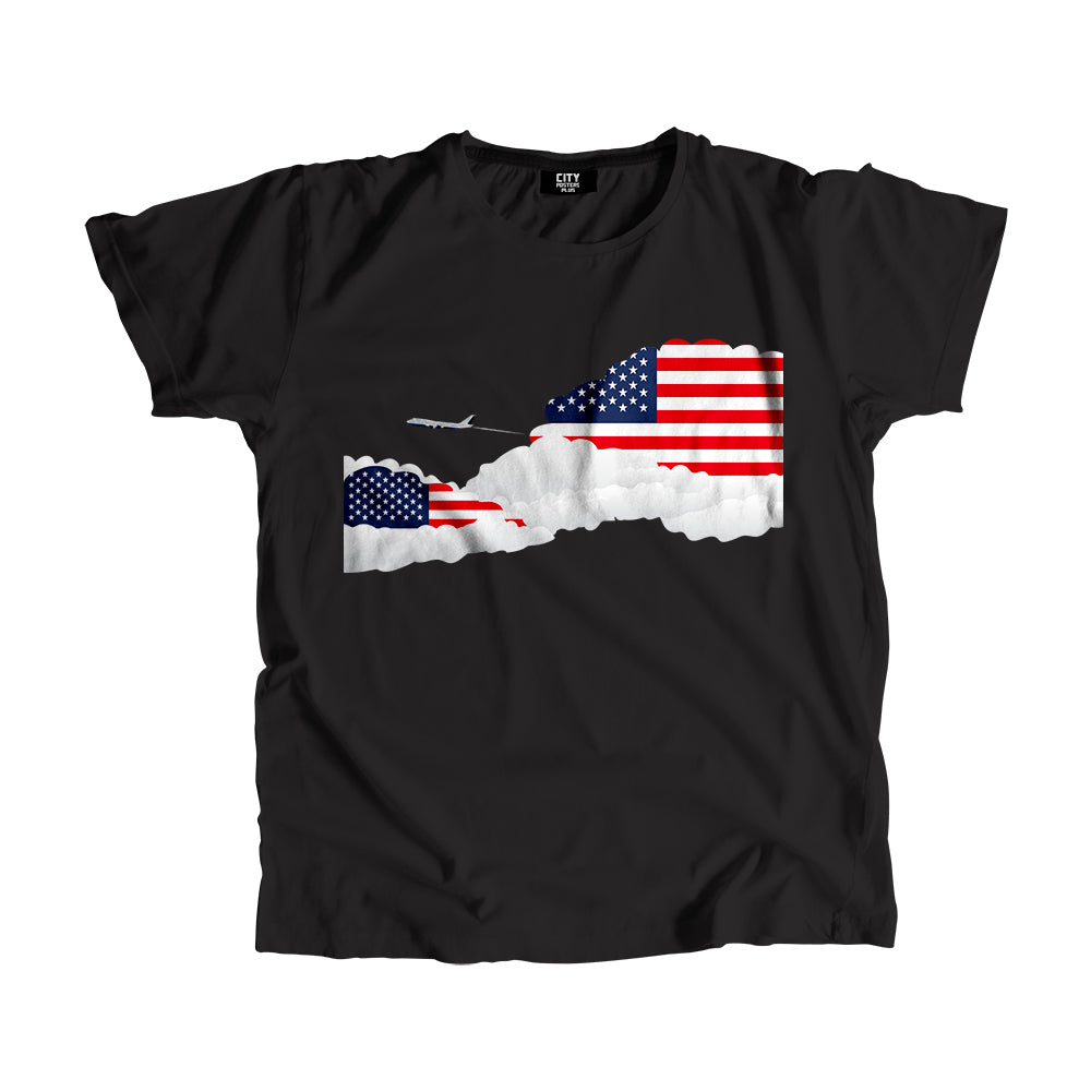 United States Day Clouds Men Unisex T-Shirt | Travel & Country Graphic Cotton Tee