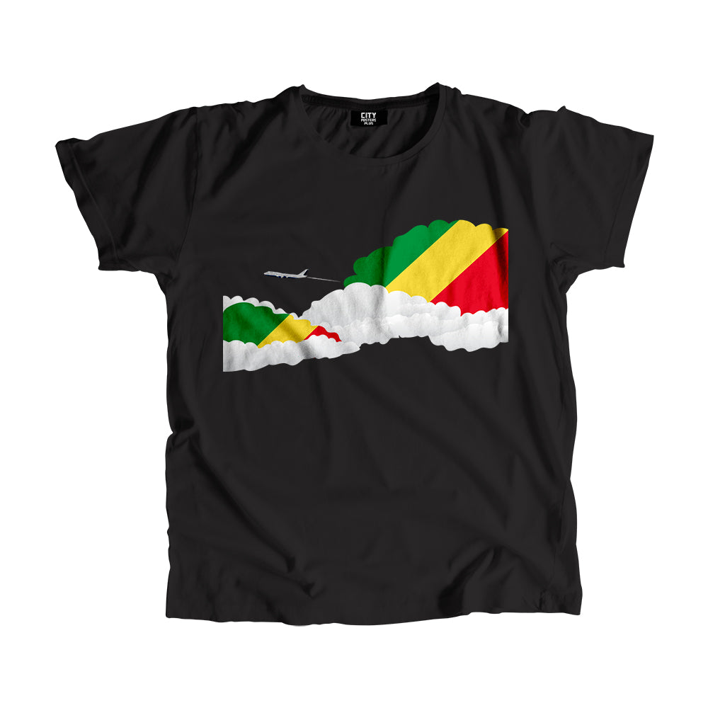 Congo, Republic of the Day Clouds Men Unisex T-Shirt | Travel & Country Graphic Cotton Tee