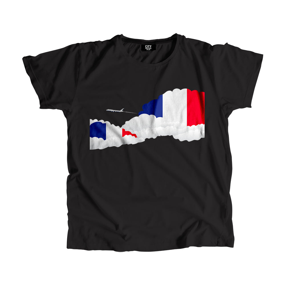 France Day Clouds Men Unisex T-Shirt | Travel & Country Graphic Cotton Tee