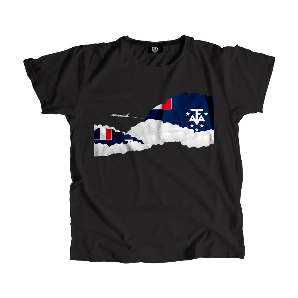 French Southern and Antarctic Lands Day Clouds Men Unisex T-Shirt | Travel & Country Graphic Cotton Tee