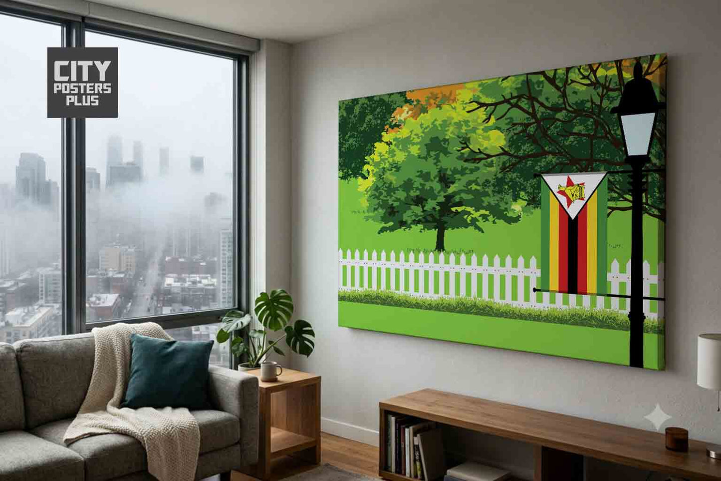 Zimbabwe Home Town Trees Landscape Canvas Wrapped Wall Art