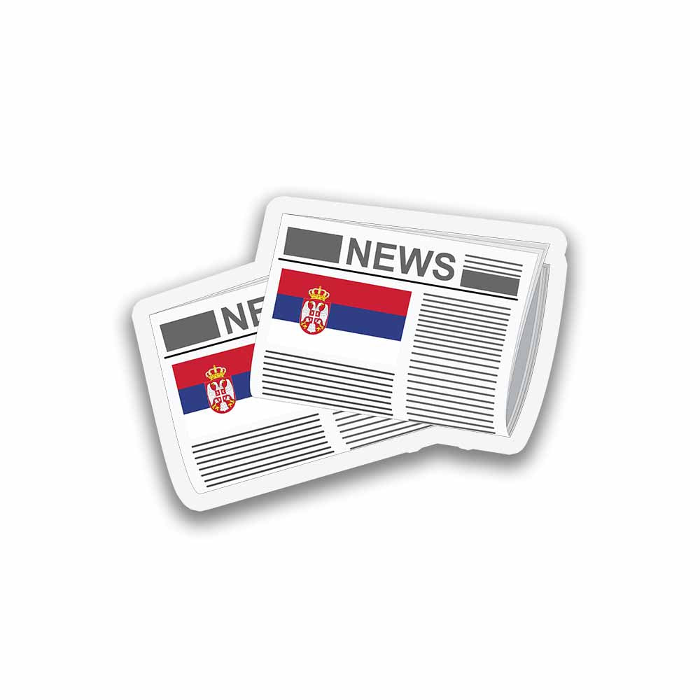 Serbia Newspapers Fridge Magnet
