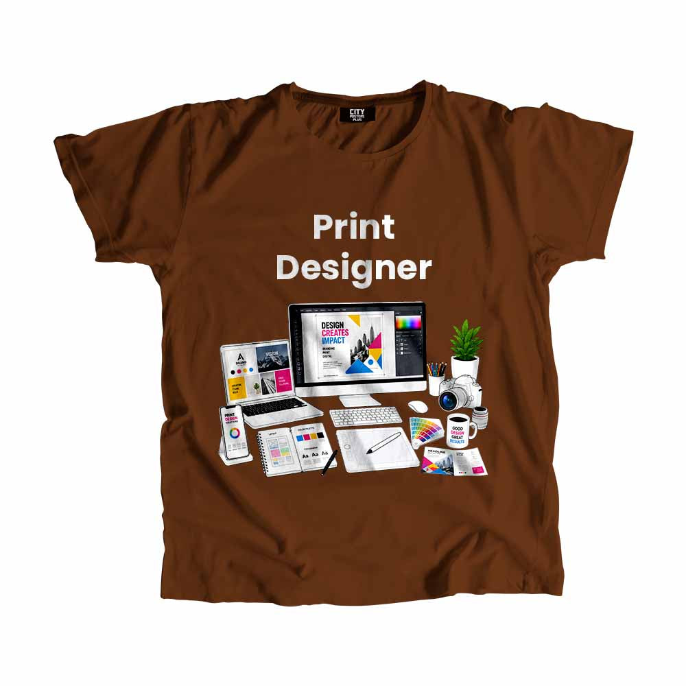 Print Designer Men Unisex T-Shirt (Brown) Technology Unisex T-Shirt | City Posters Plus