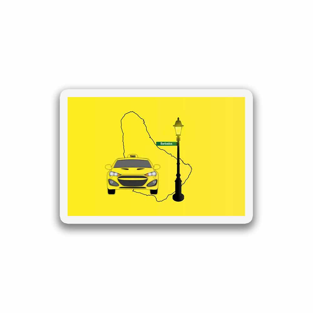 Barbados Taxi Fridge Magnet