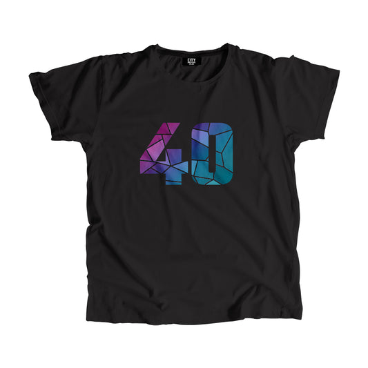 40 Number Men Women Unisex T-Shirt (Black)