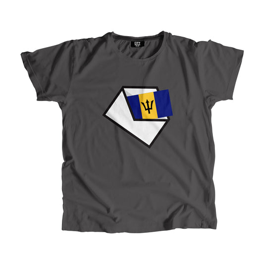 Barbados Flag Mail Men Women Unisex T-Shirt