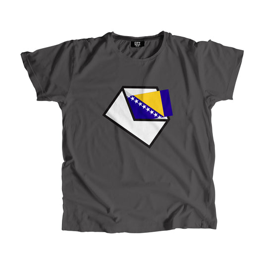 Bosnia and Herzegovina Flag Mail Men Women Unisex T-Shirt