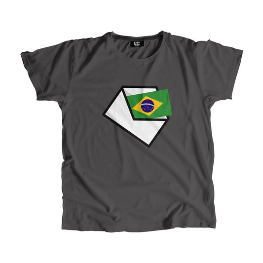 Brazil Flag Mail Men Women Unisex T-Shirt