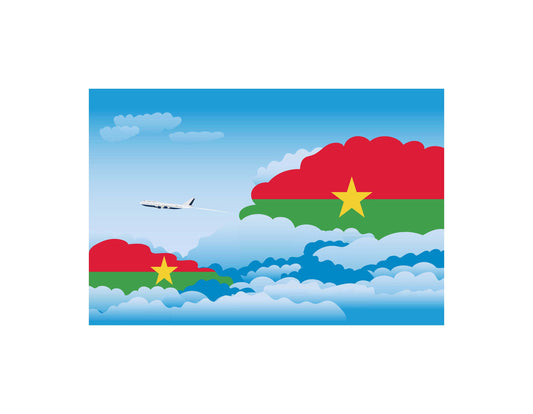 Burkina Faso Flags Day Clouds Canvas Print Framed