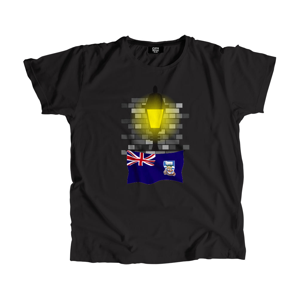Falkland Islands Flag Street Lamp Bricks Unisex T-Shirt