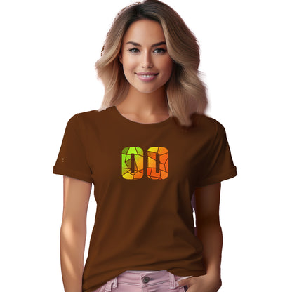 00 Number Women T-Shirt (Brown) | Stylish Numeric Graphic Tee