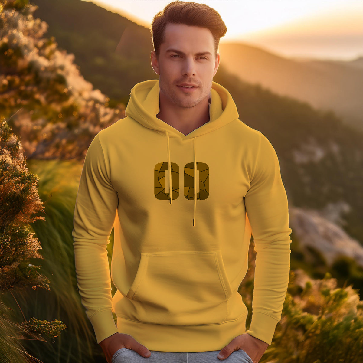 00 Number Unisex Hoodie (Golden Yellow)