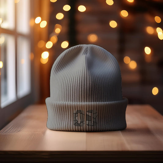 00 Number Cuffed Beanie (Heather Grey)