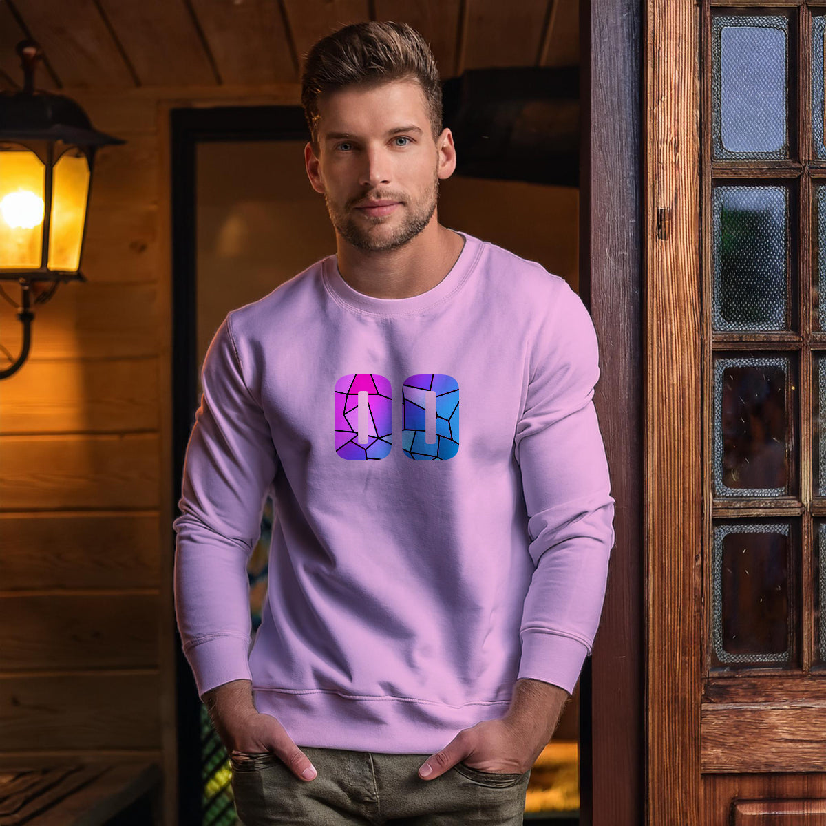 00 Number Unisex Sweatshirt (Light Pink)