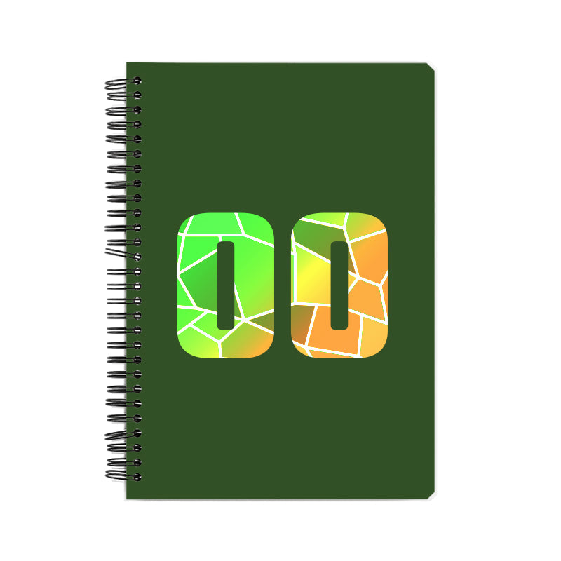 00 Number Notebook (Olive Green, A5 Size, 100 Pages, Ruled, 6 Pack)