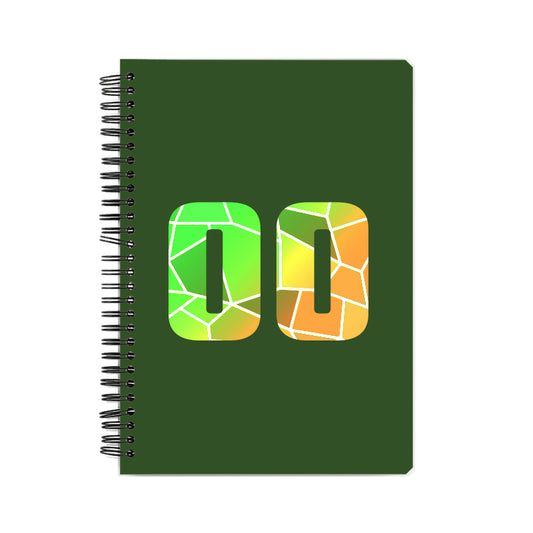 00 Number Notebook (Olive Green, A5 Size, 100 Pages, Ruled, 6 Pack)