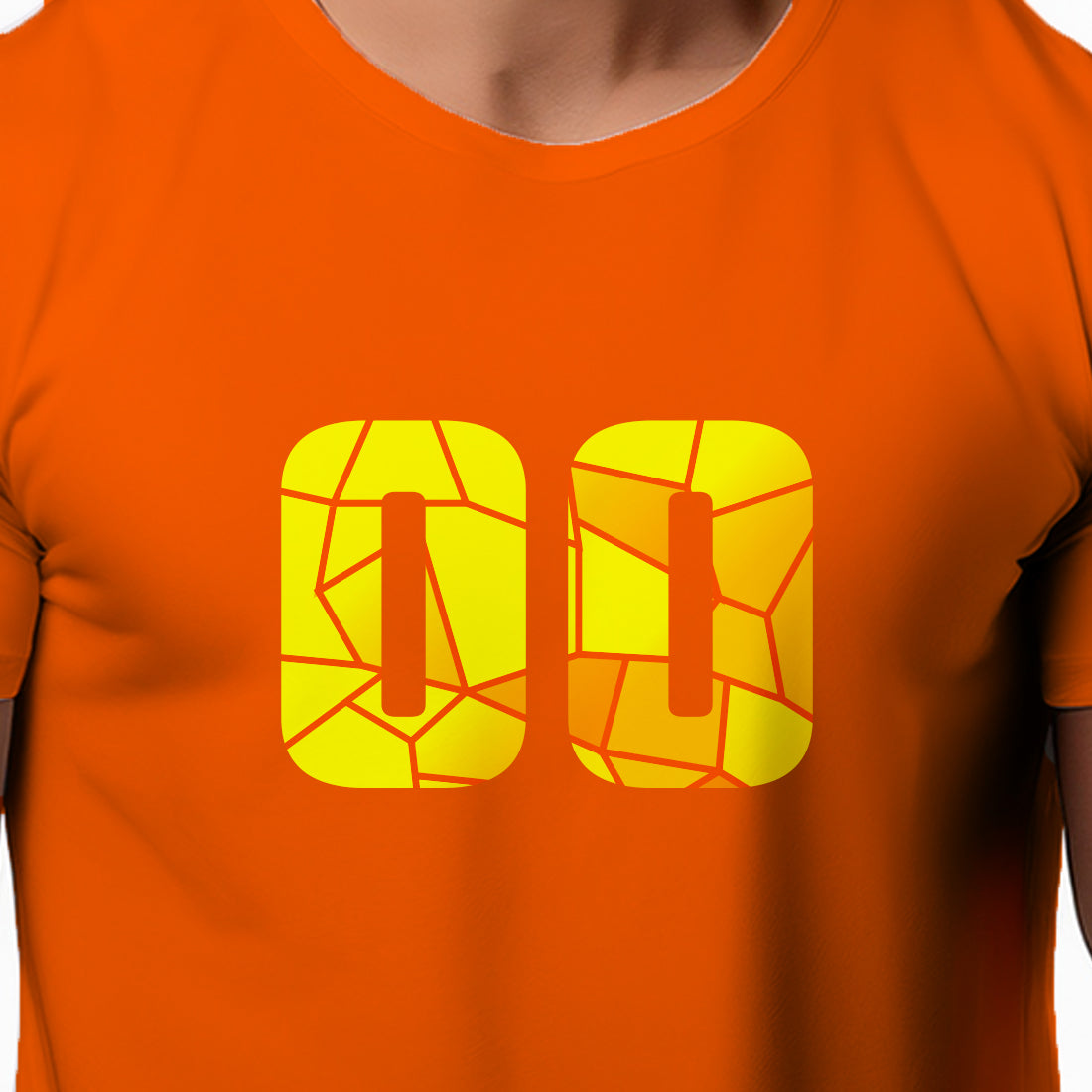 00 Number Men Unisex T-Shirt (Orange)
