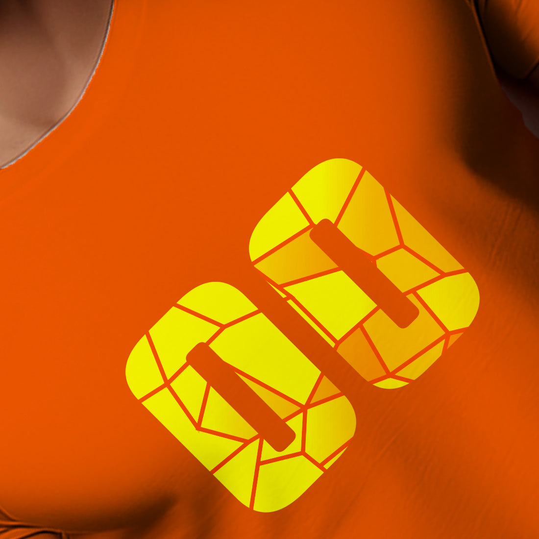 00 Number Men Unisex T-Shirt (Orange)