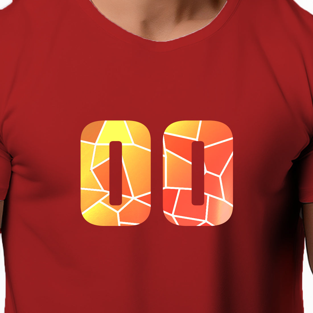 00 Number Men Unisex T-Shirt (Red)