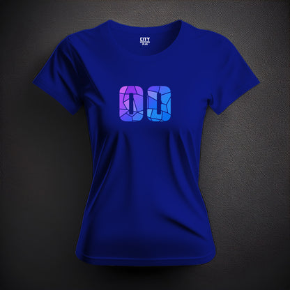 00 Number Women T-Shirt (Royal Blue) | Stylish Numeric Graphic Tee
