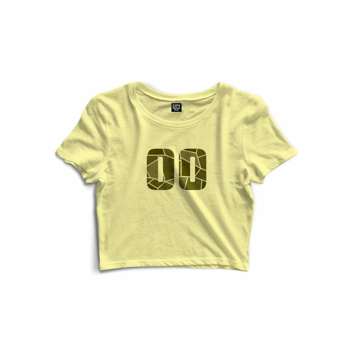 00 Number Women Crop Top (Butter Yellow)