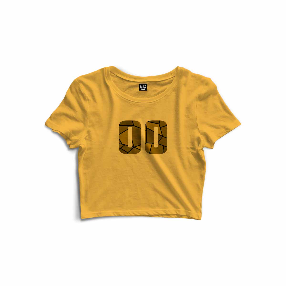 00 Number Women Crop Top (Golden Yellow)