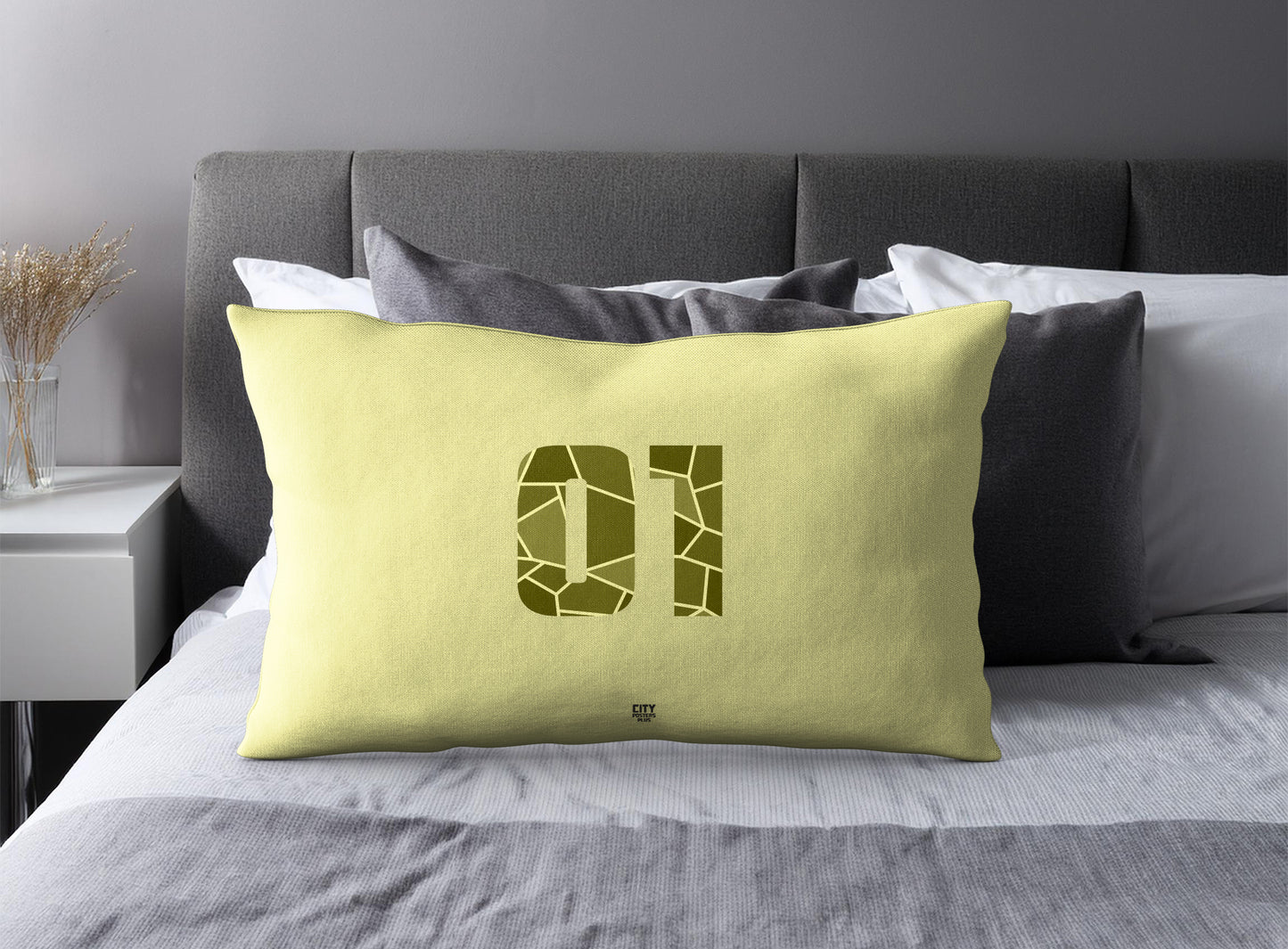 01 Number Pillow Case (Butter Yellow)