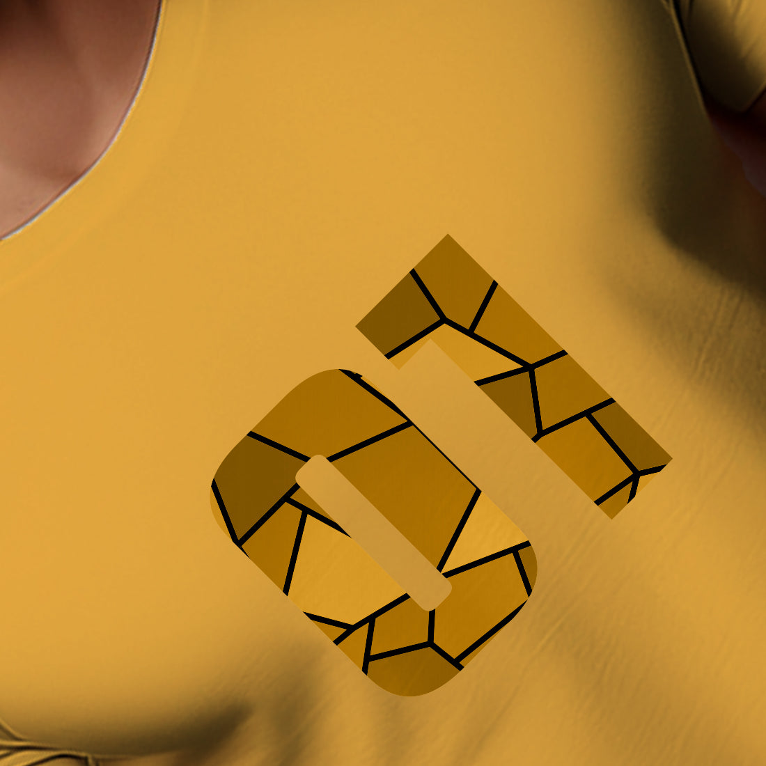 01 Number Men Unisex T-Shirt (Golden Yellow)