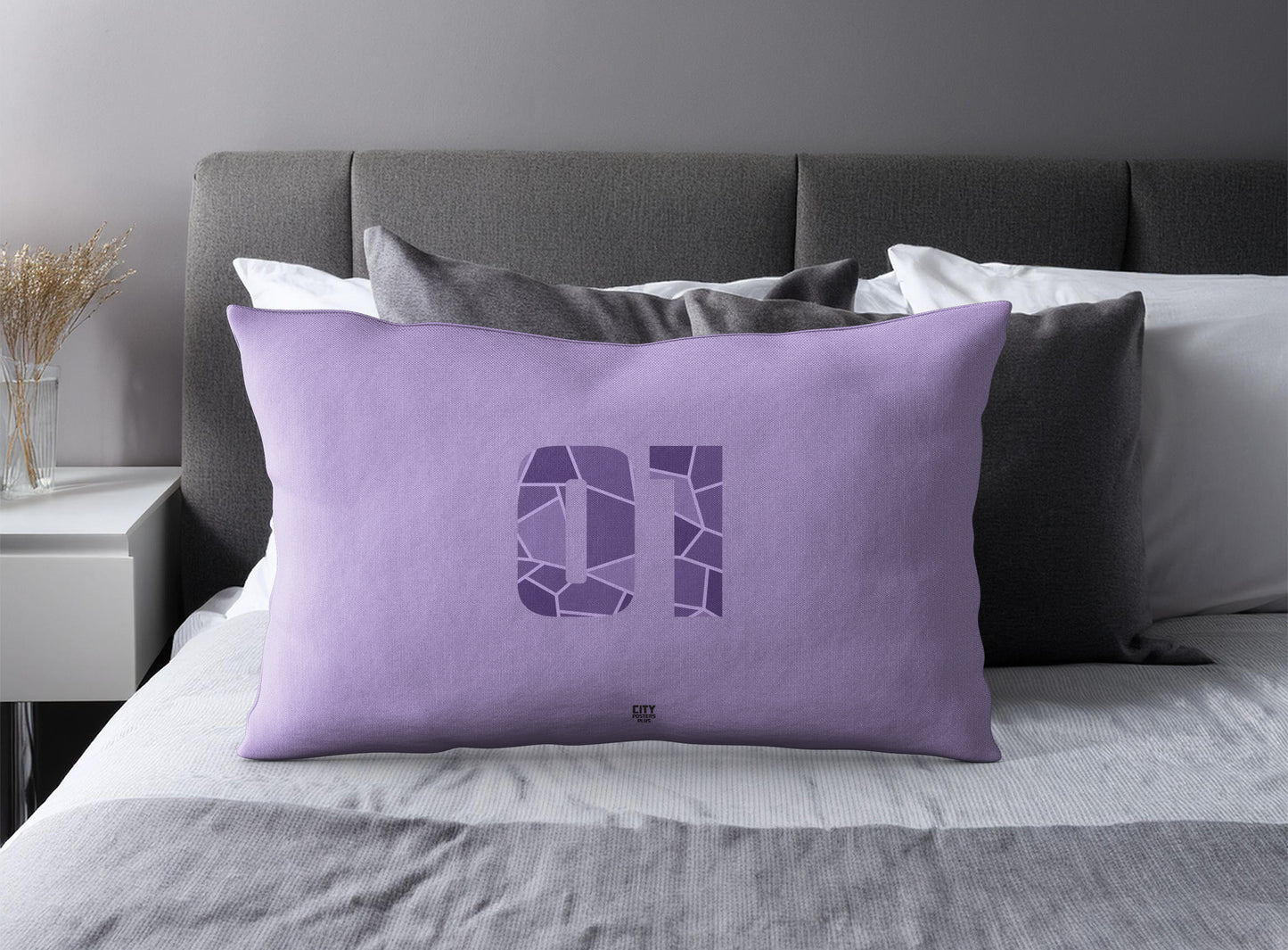 01 Number Pillow Case (Iris Lavender)