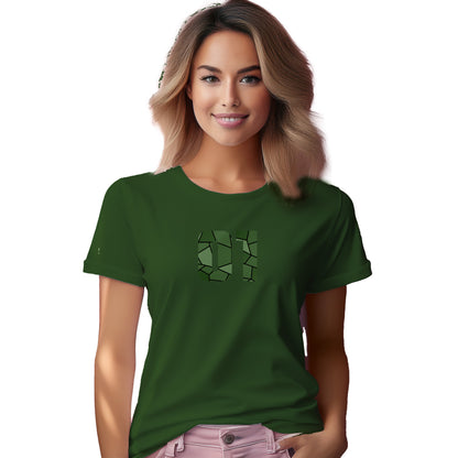01 Number Women T-Shirt (Olive Green) | Stylish Numeric Graphic Tee
