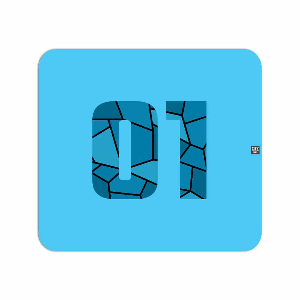 01 Number Mousepad (Sky Blue)