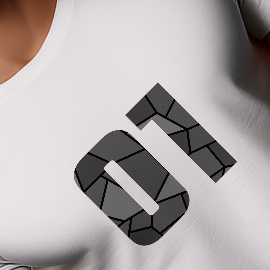 01 Number Men Unisex T-Shirt (White)