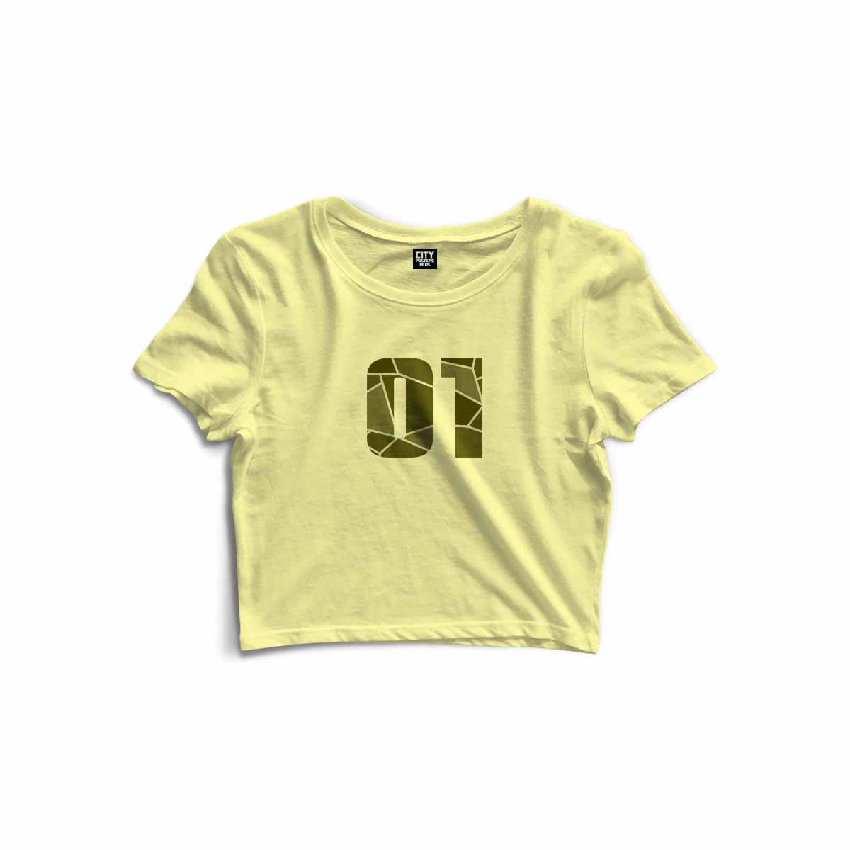 01 Number Women Crop Top (Butter Yellow)