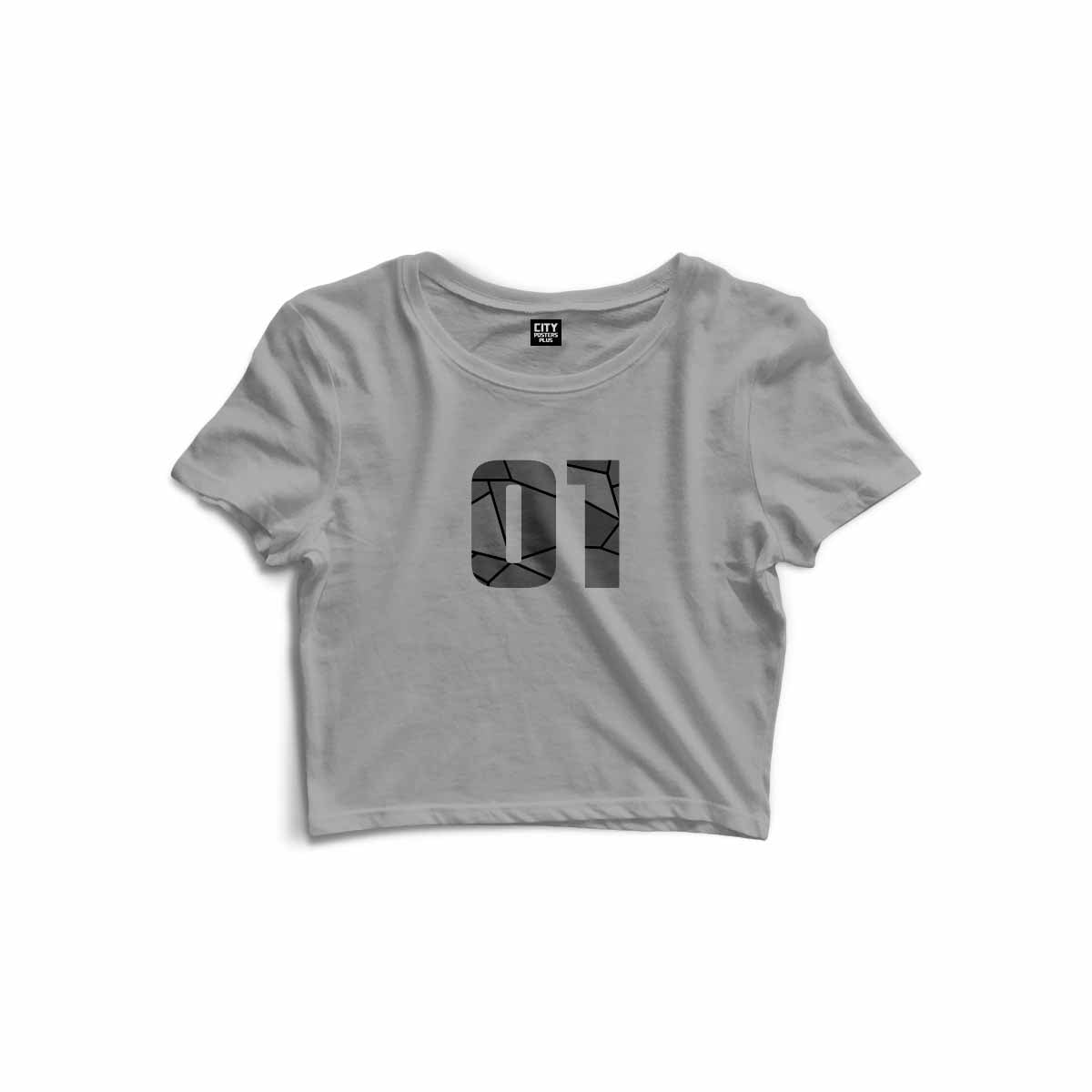 01 Number Women Crop Top (Melange Grey)