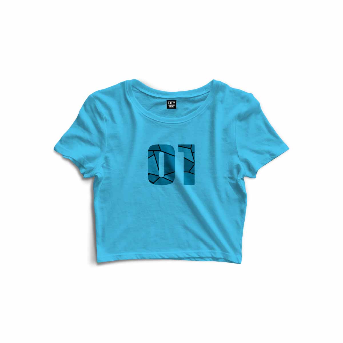 01 Number Women Crop Top (Sky Blue)