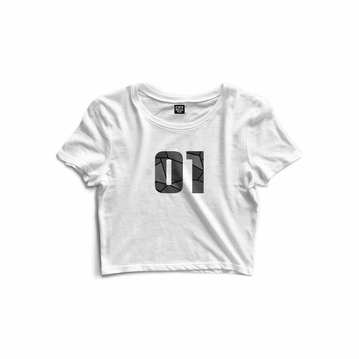 01 Number Women Crop Top (White)