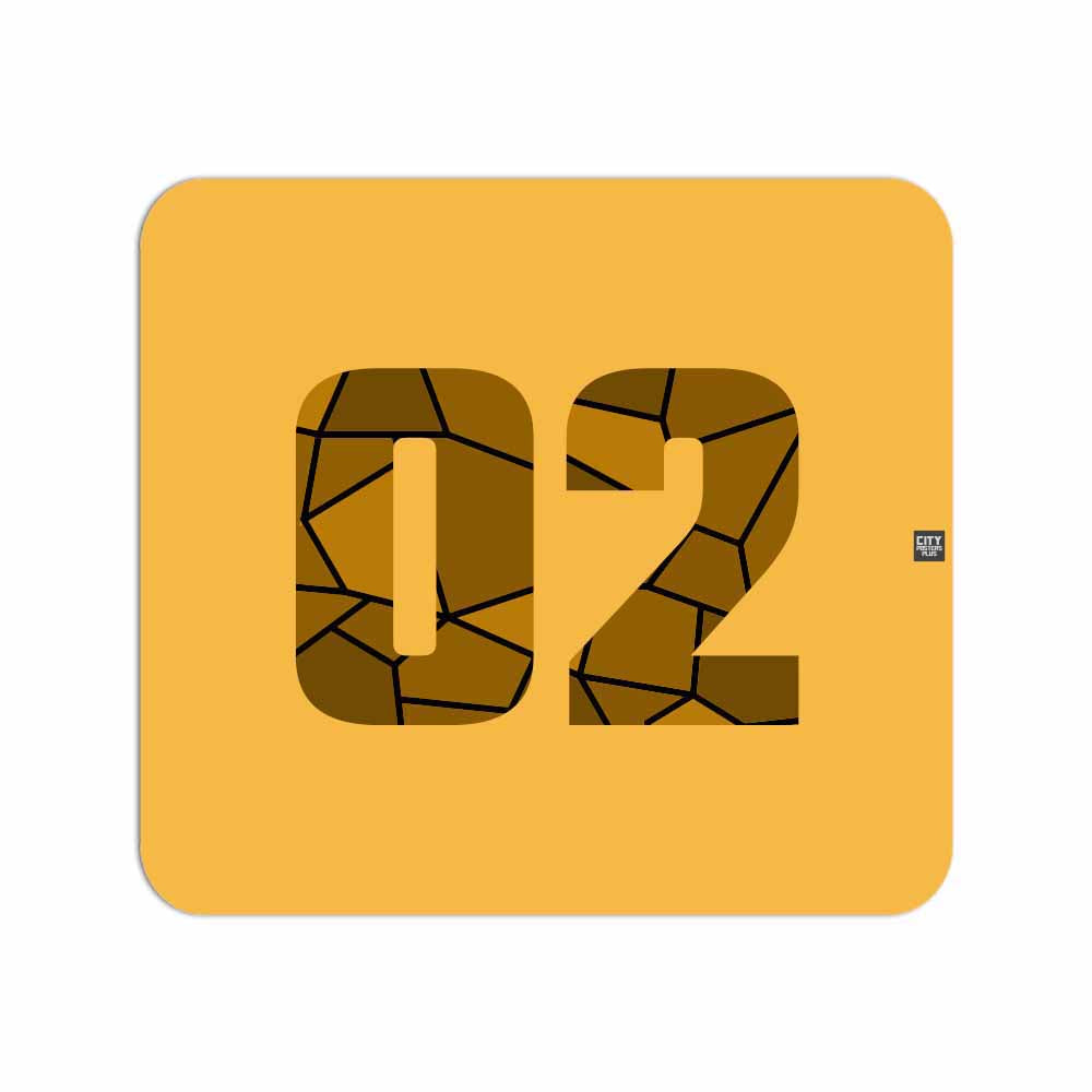 02 Number Mousepad (Golden Yellow)