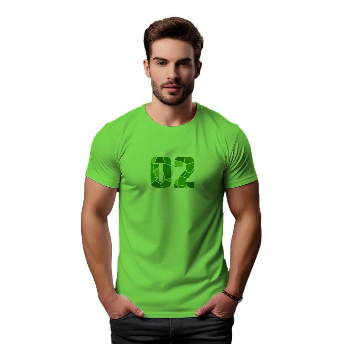 02 Number Men Unisex T-Shirt (Liril Green)
